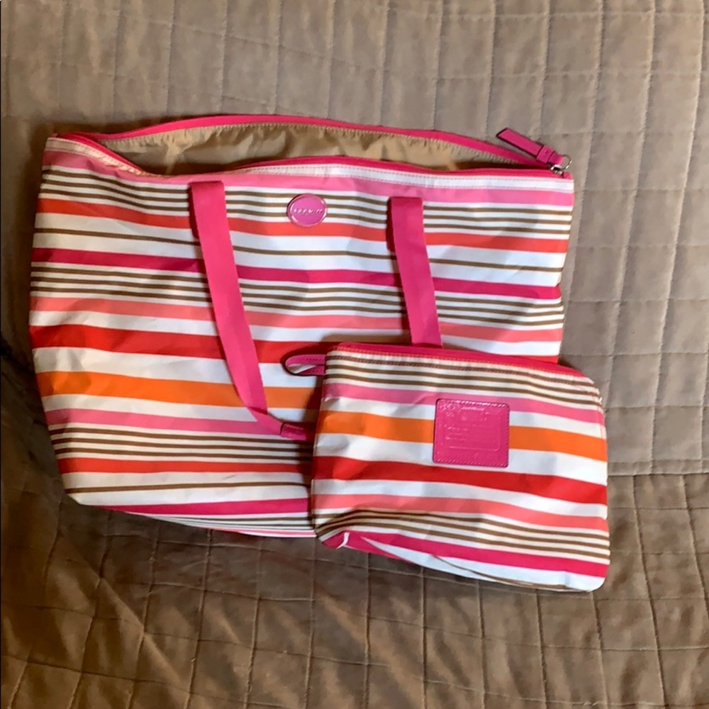 Coach bag with little bag insert